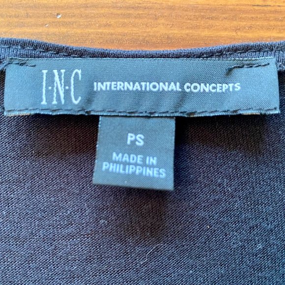 *NOT FOR SALE/SOLD* Blouse V Neck front ruching/adjustable (Sz PS) Black - NWOT - Picture 3 of 3